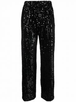 Maje embellished straight-leg trousers