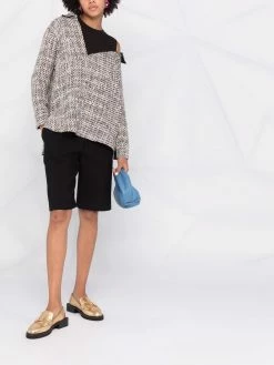 Maje bouclé panelled shirt