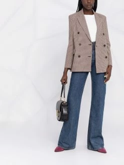 Maje herringbone double-breasted blazer jacket