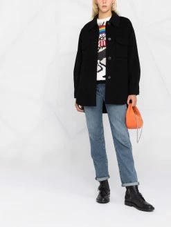 Maje buttoned-up wool coat