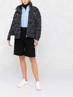 Maje tweed padded zip-up jacket