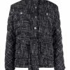 Maje tweed padded zip-up jacket