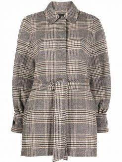 Maje plaid-check print coat