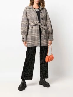 Maje plaid-check print coat