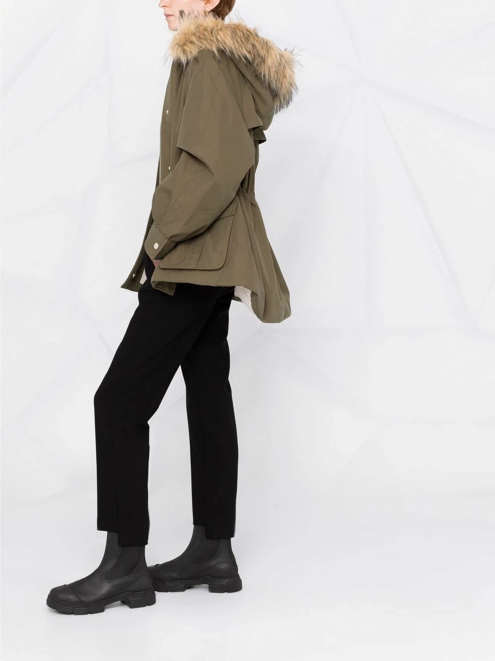 Maje Hooded fitted waist parka coat parkas of women 6 Maje hooded fitted-waist parka coat