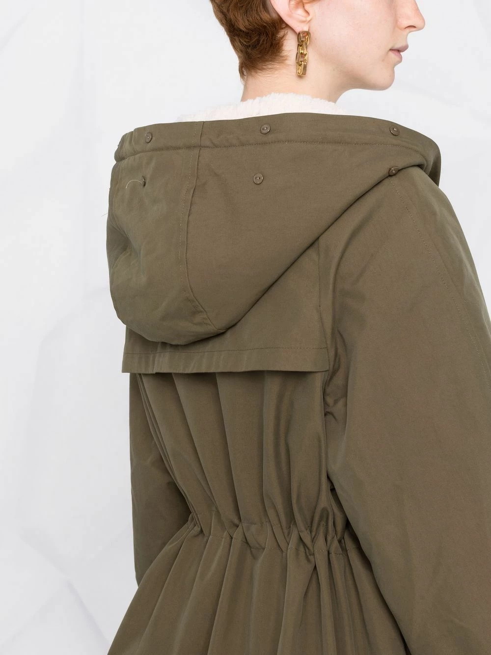 Maje Hooded fitted waist parka coat parkas of women 5 Maje hooded fitted-waist parka coat