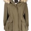 Maje hooded fitted-waist parka coat