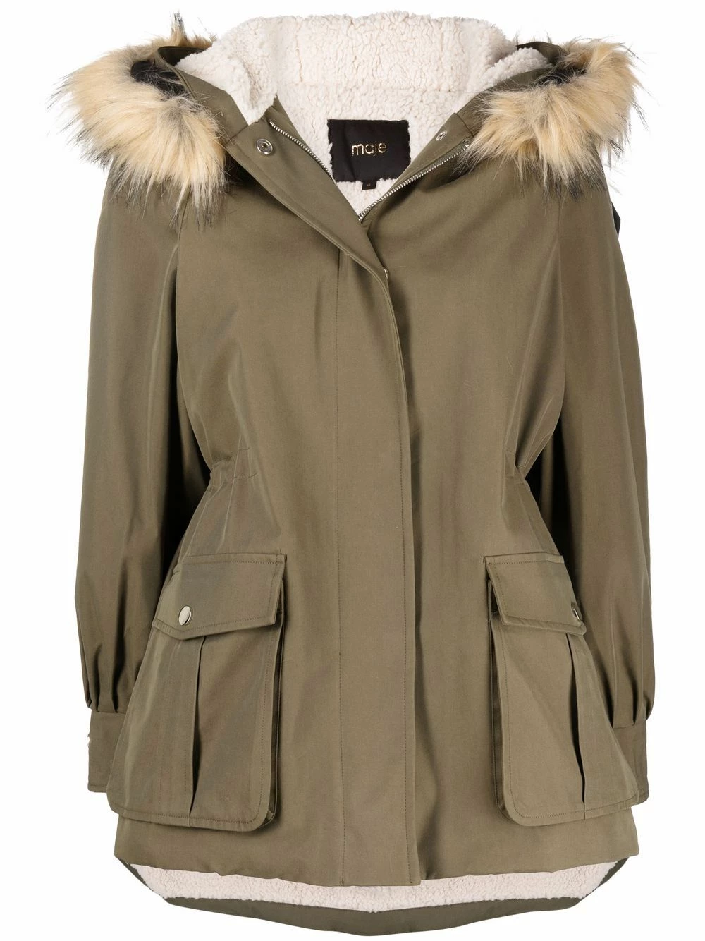 Maje Hooded fitted waist parka coat parkas of women 3 Maje hooded fitted-waist parka coat