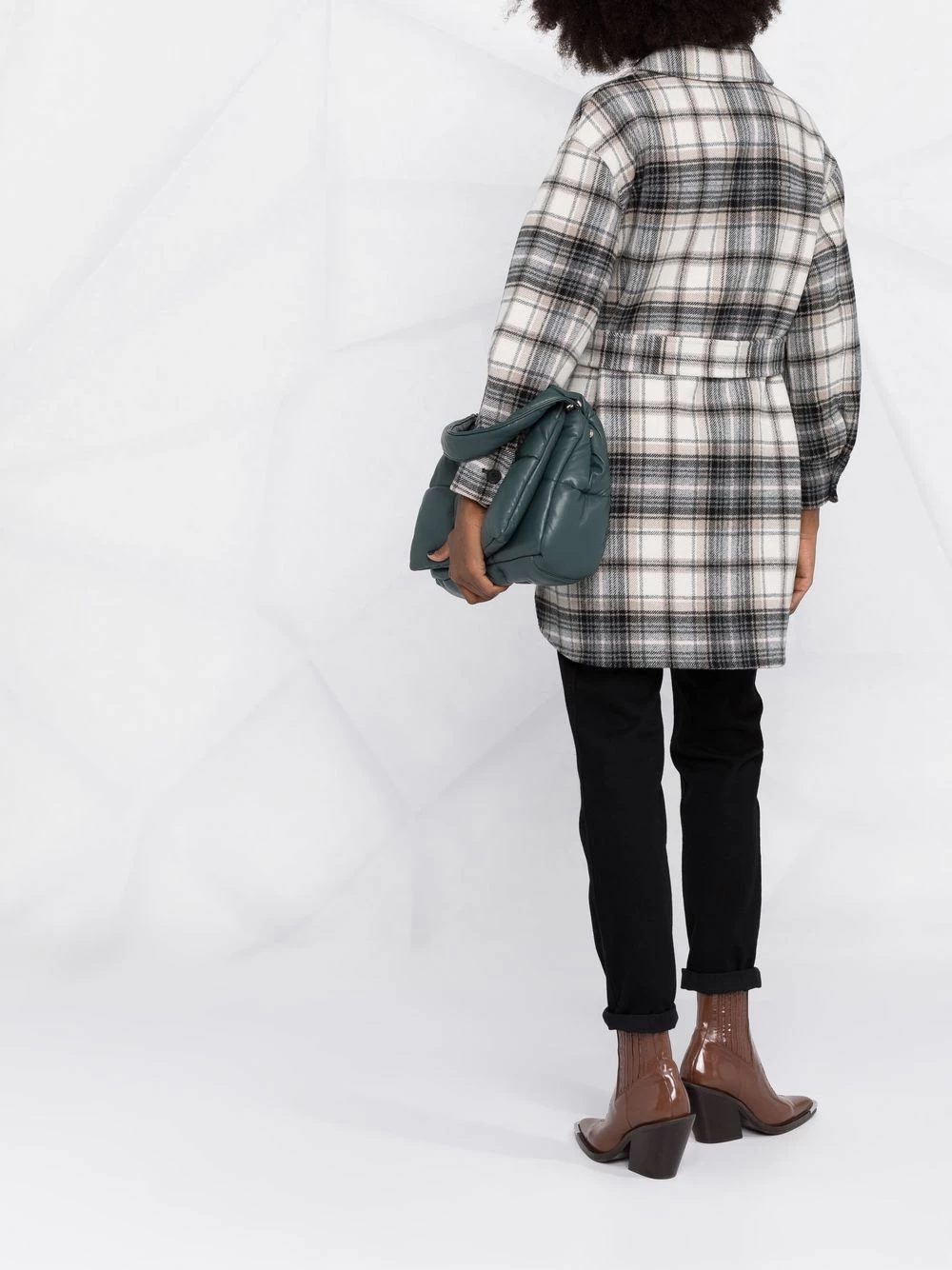Maje Check print tie fastening coat oversized coats of women 6 Maje check-print tie-fastening coat