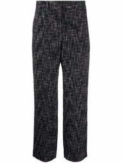 Maje tweed straight-leg trousers