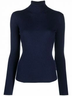 Maje ribbed-knit roll-neck top