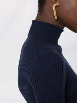 Maje ribbed-knit roll-neck top