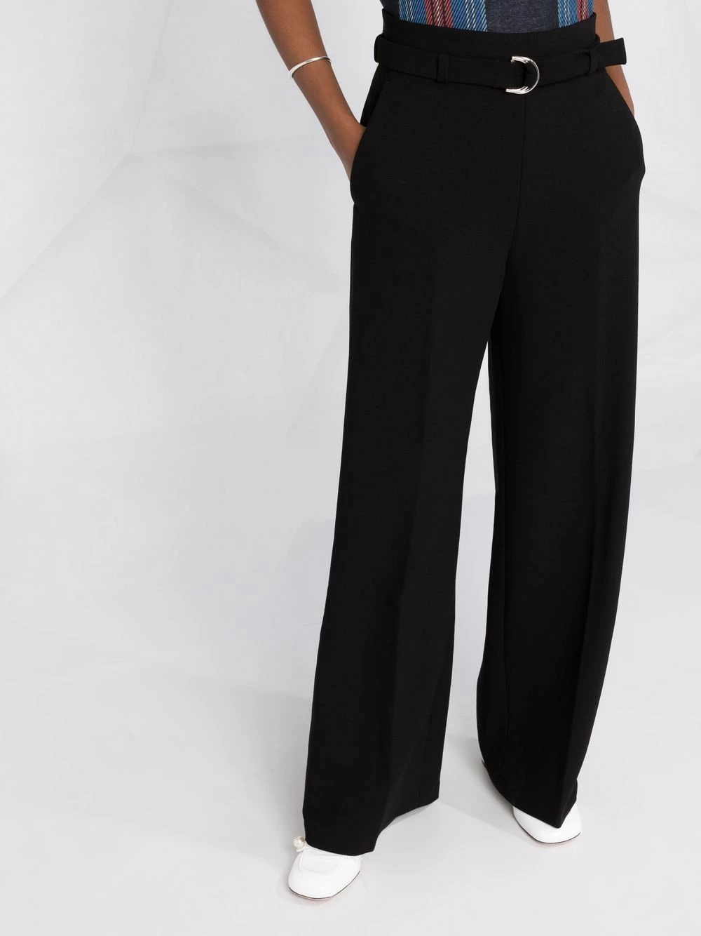 Maje Belted waist wide leg trousers high waisted pants of women 7 Maje belted-waist wide-leg trousers