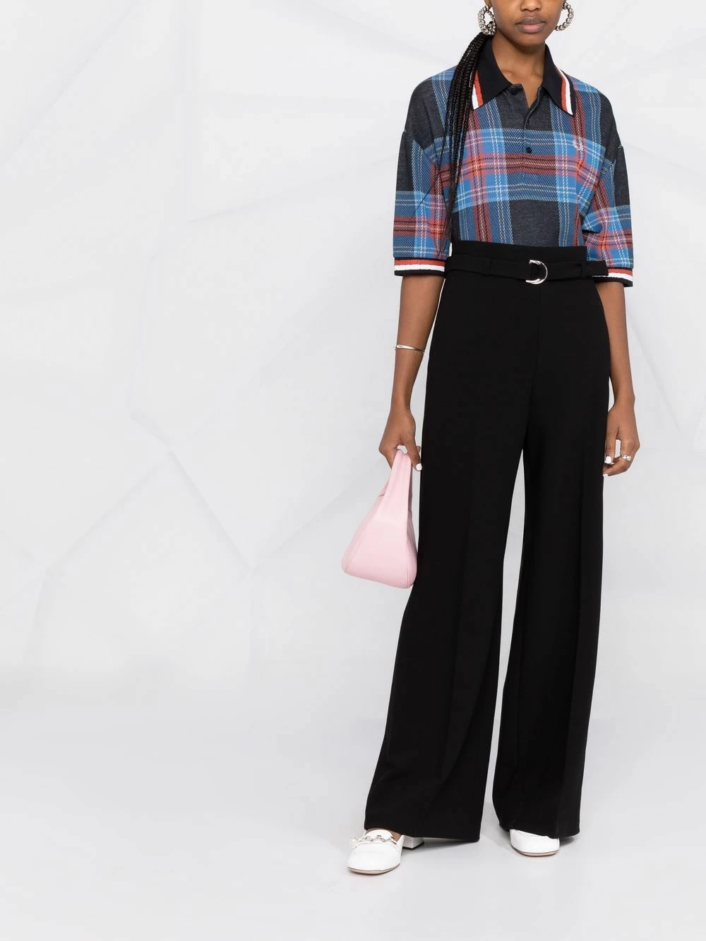 Maje Belted waist wide leg trousers high waisted pants of women 4 Maje belted-waist wide-leg trousers