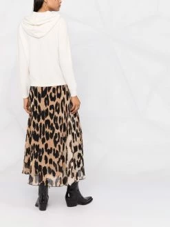 Maje zipped-up knit hoodie