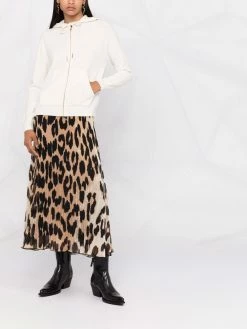 Maje zipped-up knit hoodie