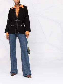 Maje fringed belted cardigan