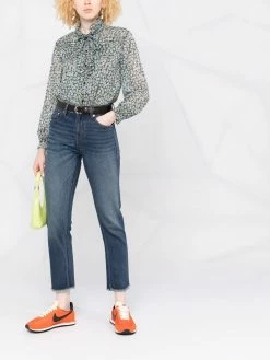 Maje floral-print semi-sheer shirt