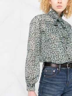 Maje floral-print semi-sheer shirt