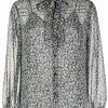 Maje floral-print semi-sheer shirt