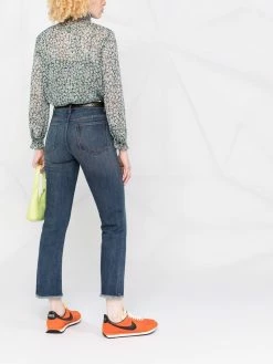 Maje floral-print semi-sheer shirt