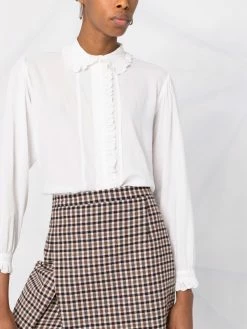 Maje Ruffle trim cotton shirt shirts of women 10 Maje ruffle-trim cotton shirt