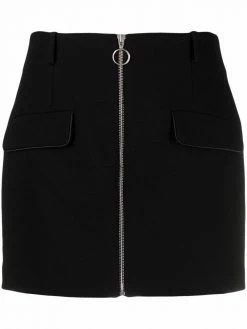 Maje front-zip fitted skirt