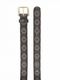 Maje monogram-print belt