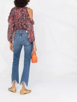 Maje mid-rise distressed cropped jeans