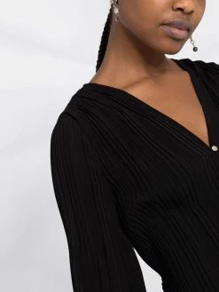 Maje V-neck knitted mini dress