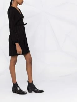 Maje V-neck knitted mini dress