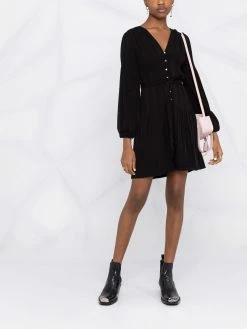 Maje V-neck knitted mini dress