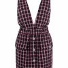 Maje tweed-style check V-neck dress