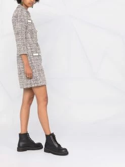 Maje metallic tweed-style button-up dress