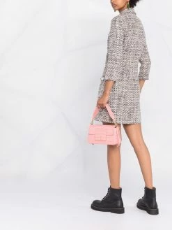Maje metallic tweed-style button-up dress
