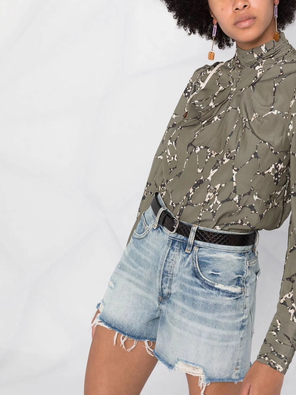 Maje Raw cut denim shorts denim skirts of women 7 Maje raw-cut denim shorts