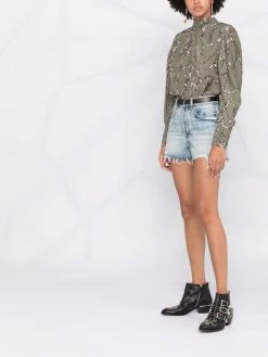 Maje Raw cut denim shorts denim skirts of women 11 Maje raw-cut denim shorts