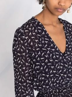 Maje horse print peplum blouse