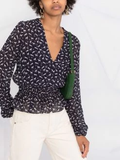 Maje horse print peplum blouse