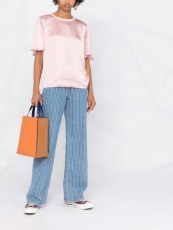 Maje Tanka crewneck silk T-shirt