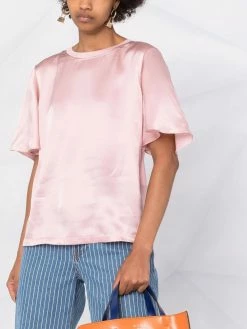 Maje Tanka crewneck silk T-shirt