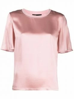 Maje Tanka crewneck silk T-shirt