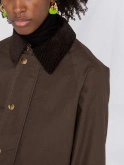 Maje corduroy-collar coated jacket