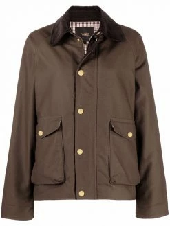 Maje corduroy-collar coated jacket