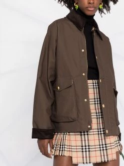 Maje corduroy-collar coated jacket