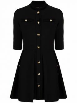 Maje embossed buttons A-line minidress