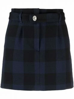 Maje check print straight skirt