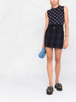Maje check print straight skirt