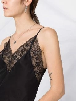 Maje floral-lace silk cami top