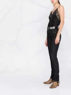 Maje floral-lace silk cami top